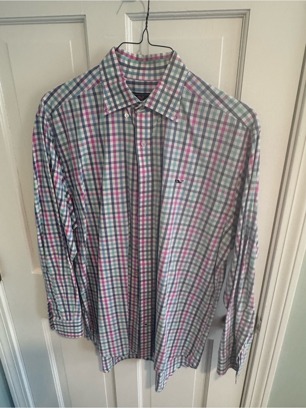 Vineyard Vines Plaid Button-Down Shirt — Pink, Blue & Green